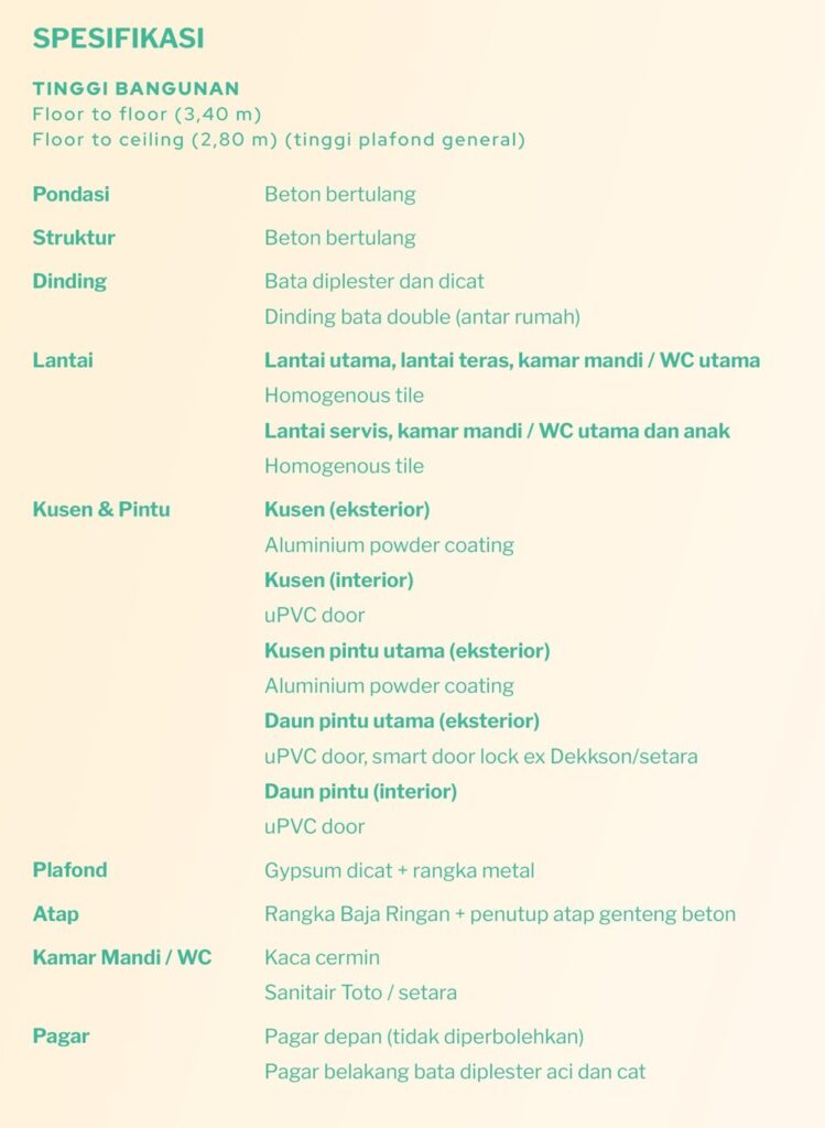 briza lakes spesifikasi bangunan 1