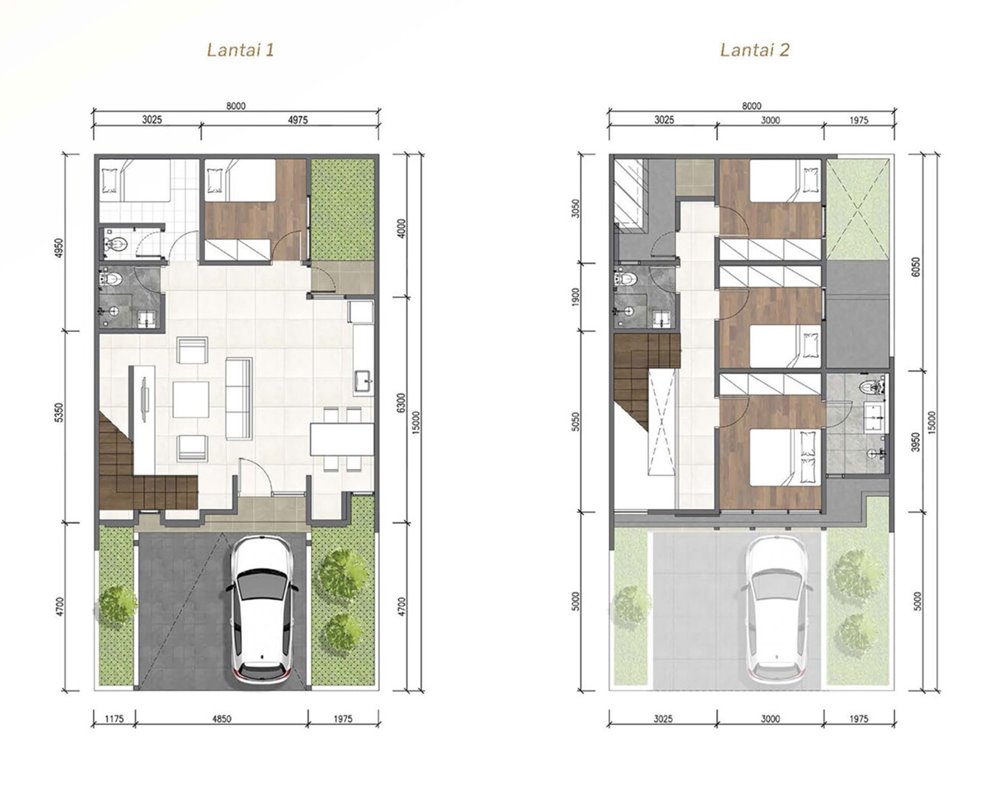 havena lakes tipe 8x15 denah