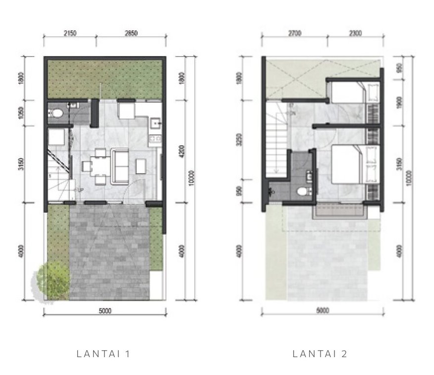 rona homes tahap 1 tipe 5x10 premium denah