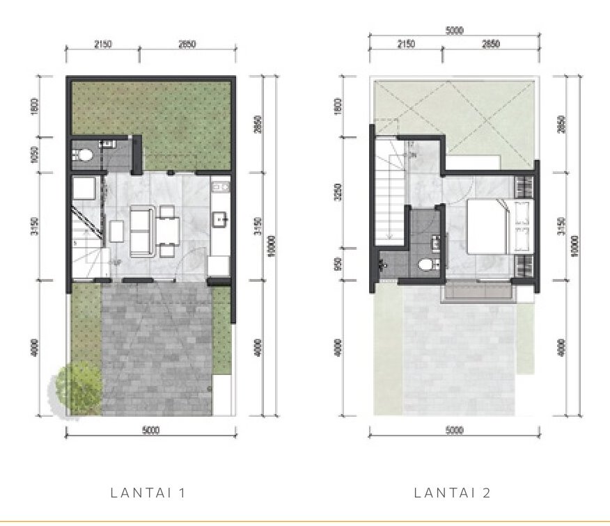 rona homes tahap 1 tipe 5x10 standar denah