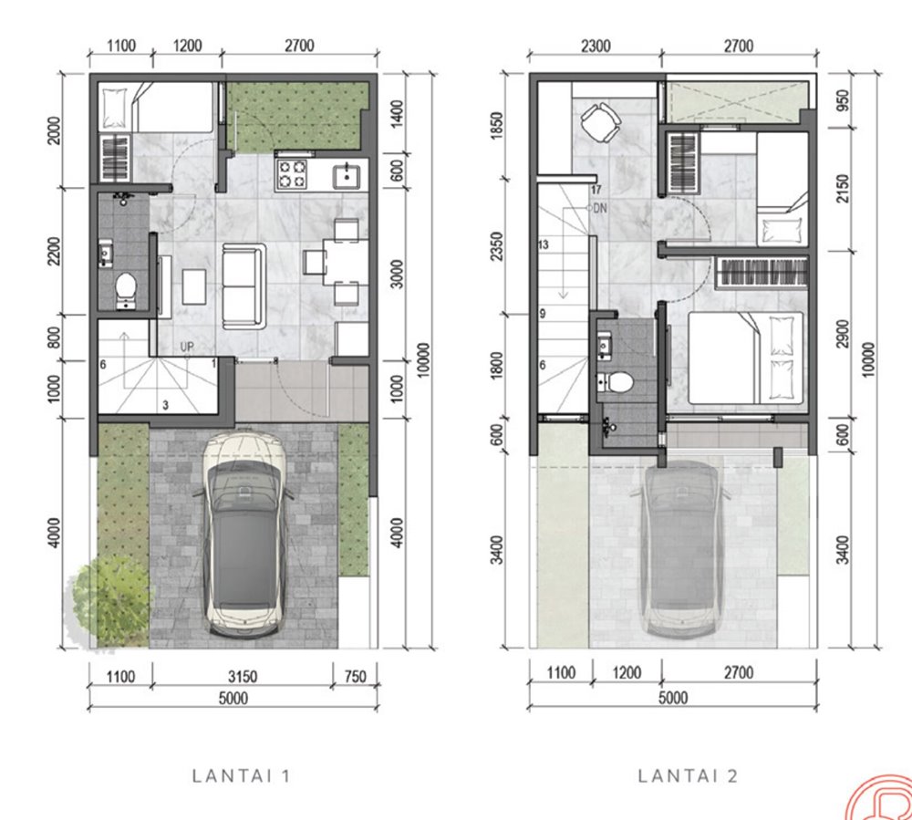 rona homes tahap 2 tipe 5x10 premium denah